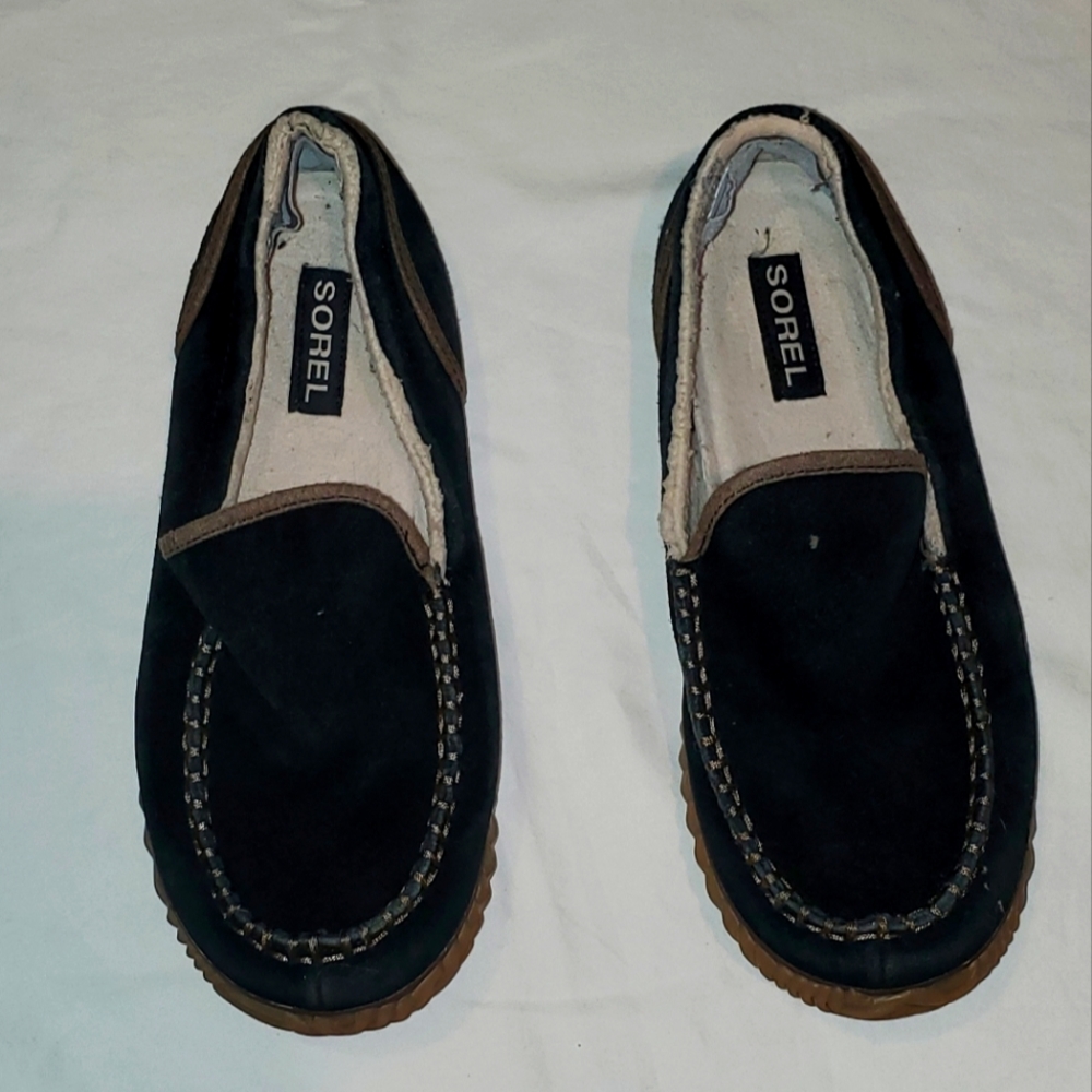 Sorel Dude Mocasines Black Suede Shoes  Slippers